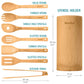 Bamboo Kitchen Utensils Set 8-Pack - Wooden Cooking Utensils for Nonstick Cookware - Wooden Cooking Spoons, Spatulas, Turner, Tongs, Utensil Holder-2