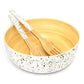 Bamboo Salad Server Set | Salad Tongs (Spoon & Fork)-4